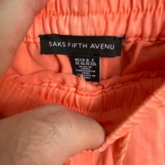 Saks Fifth Avenue Women's Coral Peach Boho Cover-up Shorts Size X-large - Picture 2 of 11